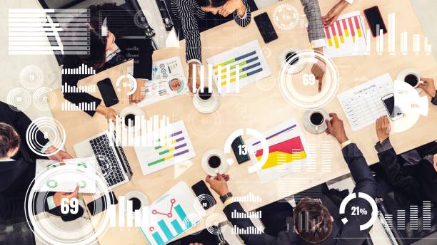 istock Creative visual of business people in corporate staff meeting 1317430868