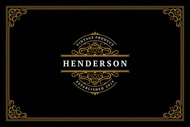 Vector illustration of Luxury ornament vintage logo template design vector illustration