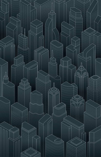 Isometric Buildings Skyscrapers Downtown Metropolis Architecture Real Estate  Stock Illustration - Download Image Now - iStock