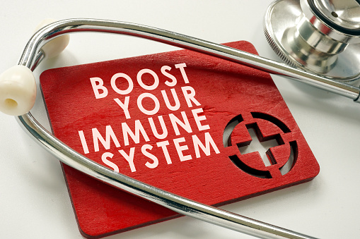 Boost your immune system words and stethoscope.