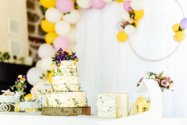 istock Light Buttercream Flower Cake photo. 1317447681