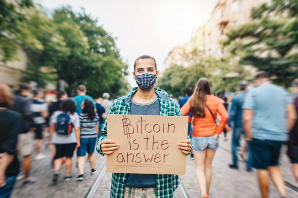istock Young activist / protester. Blockchain activist 1317451249