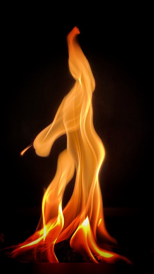 Flames of fire in shape of woman dancing