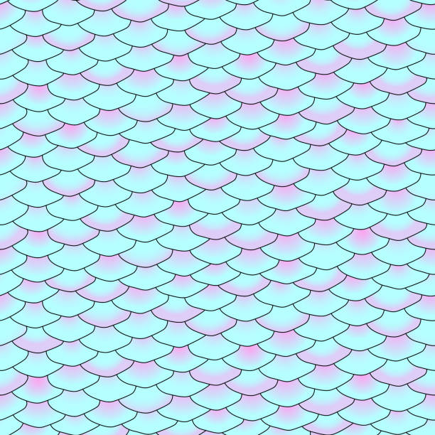 istock Seamless pattern. Imitation of scales of fish. Blue holographic effect scales. Marine background. Animal print. 1317457826