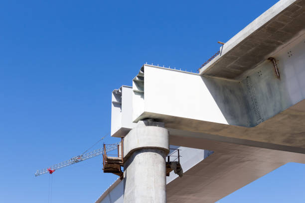 istock building an automobile overpass. Road construction. 1317460058