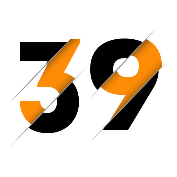 Design do ícone do logotipo número 39, número do logotipo do 39º  aniversário, aniversário 39
