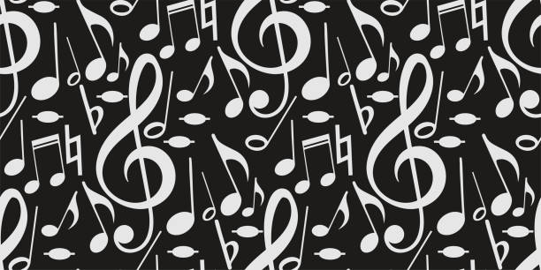 Black And White Music Notes Background Illustrations, Royalty-Free Vector  Graphics & Clip Art - iStock