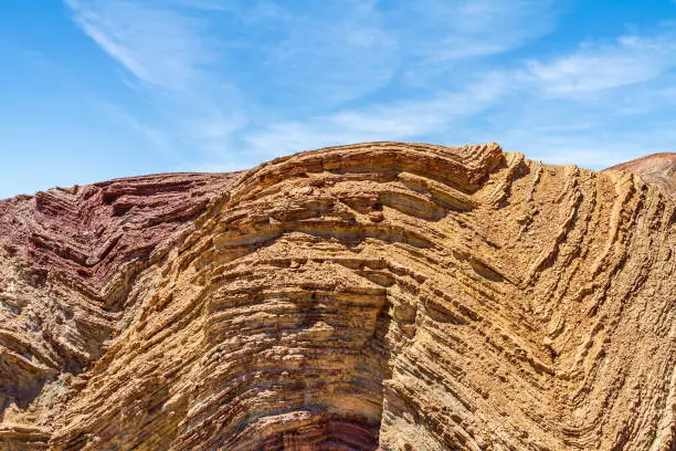 Photo of Anticline layers in a hill in the Mojave Desert