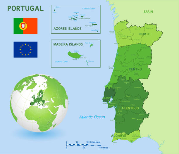 ilustrações de stock, clip art, desenhos animados e ícones de portugal and districts - azores