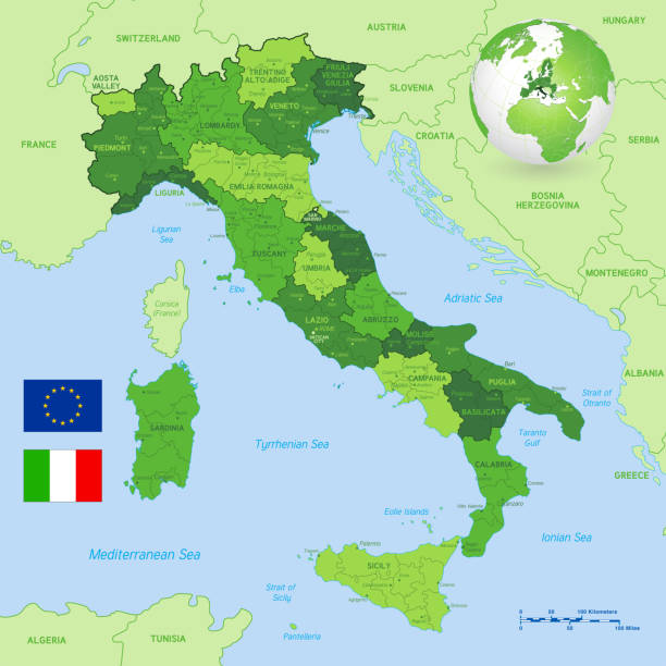 illustrazioni stock, clip art, cartoni animati e icone di tendenza di mappa dell'italia - marche