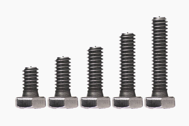 istock Abstract figure of screws forming bar chart, represents growth. 1317465723
