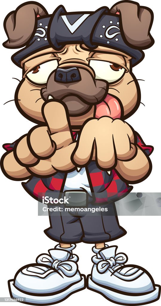 Ilustración de Cholo Pug De Dibujos Animados y más Vectores Libres de  Derechos de Doguillo - Doguillo, Gesto de mano, Gradiente de color - iStock