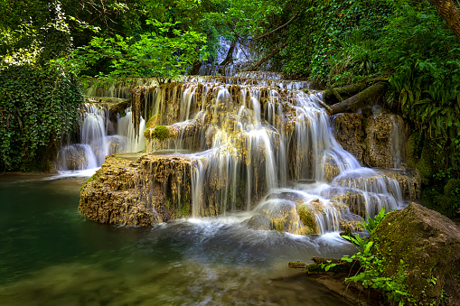 Cascade waterfalls. Krushuna falls in Bulgaria near the village of Krushuna, Letnitsa.