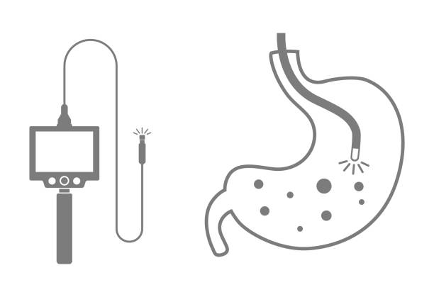 endoscope-geräteumrisssymbol - endoskop stock-grafiken, -clipart, -cartoons und -symbole
