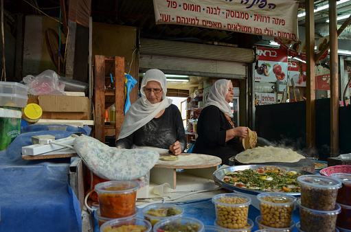 Tel Aviv, Israel – May 18, 2018; unidentified people at the Carmel Market (Shuk Ha´Carmel) in Tel Aviv