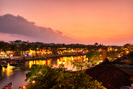Aerial View of Hoi An at Sunset, Vietnam