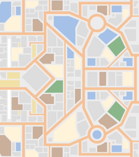 Abstract city map vector illustration. Town roads and residential blocks. Flat style detailed urban travel vector design background. Aerial View, Cartography. Abstract city map vector illustration. Town roads and residential blocks. Flat style detailed urban travel vector design background. Aerial View, Cartography. city map illustrations stock illustrations