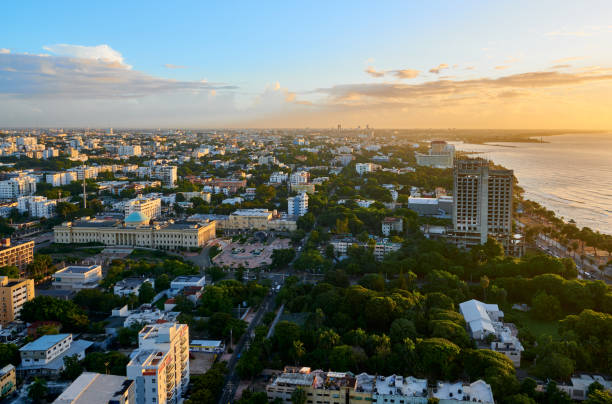 Santo Domingo Coastline with Orange Sunset