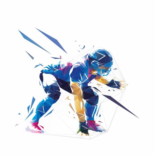 istock American football player, low polygonal isolated vector illustration. Geometric defensive football player 1317491052