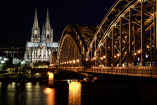 Cologne cathedral by night