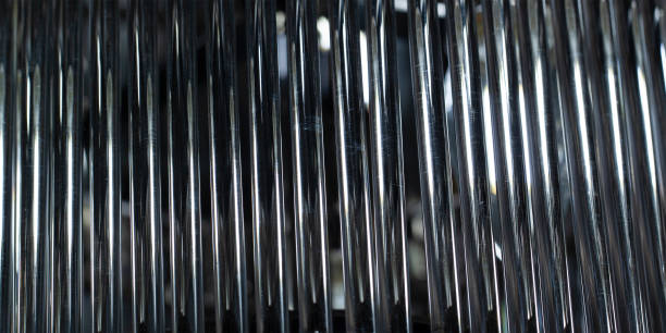 istock dark contrasting dark background from metal glare tubes 1317501889