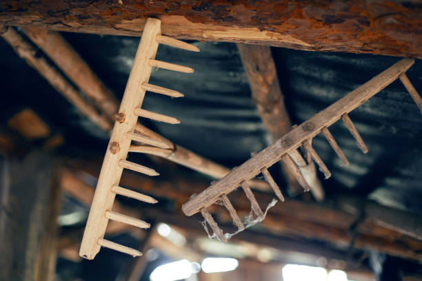 istock wooden old rake lying in a barn 1317502457