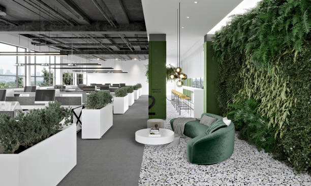 istock 3D rendering of environmentally friendly office 1317502898