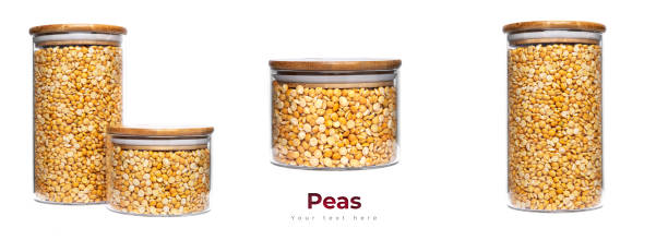 istock Peas in a glass jar isolated on a white background 1317502976
