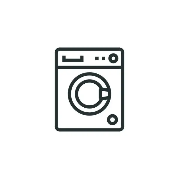 Vector illustration of Washing Machine Line Icon