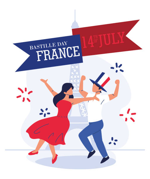 bastille day france bastille day france dancing people bastille day stock illustrations