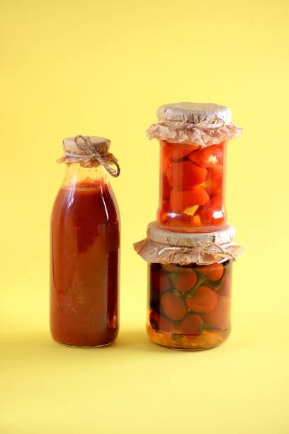 istock Pickled red pepper snacks - pizza sauce, cherry pepper with soft cheese and hot cherry pepper. 1317524981