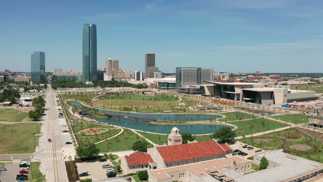 Aerial view Oklahoma State Capital building in OKC United States