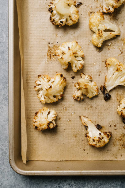 Closeup of freshly roasted cauliflower