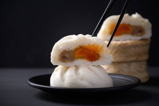 istock Steamed bun stuffed with minced pork and salted egg yolk 1317527470