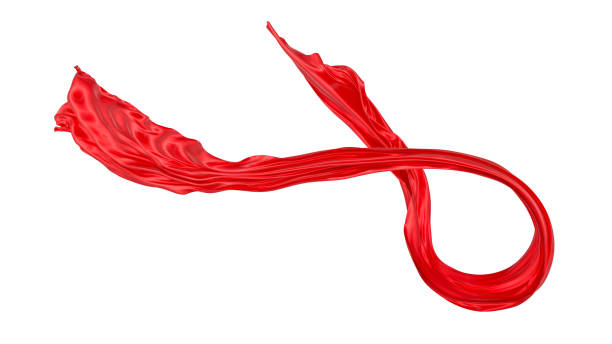 istock Beautiful flowing fabric of red wavy silk or satin. 3d rendering image. 1317540227