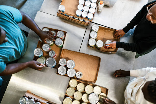 Community Care At Local Food Bank stock photo
