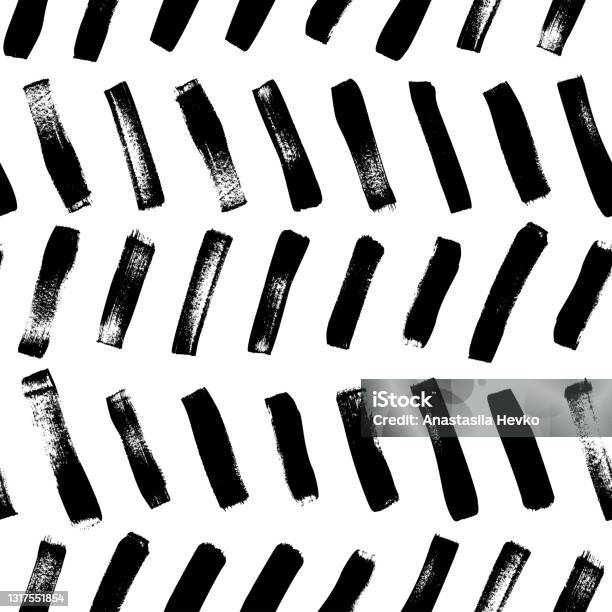 Herringbone Brush Strokes Vector Seamless Pattern Stock Illustration ...