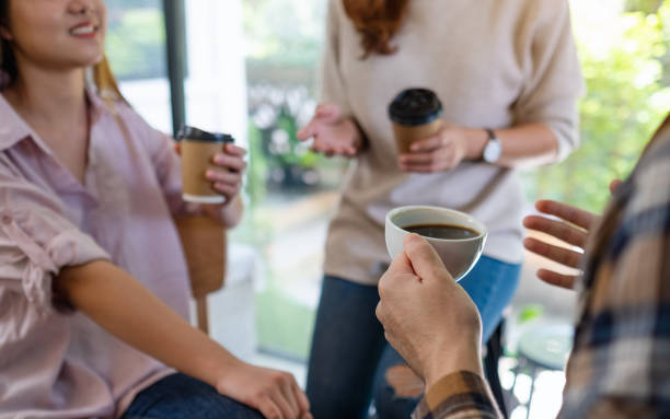istock a group of young people enjoyed talking and drinking coffee together 1317552684