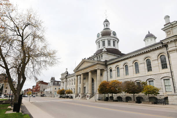 istock Kingston Ontario City Hall on White Sky 1317552794