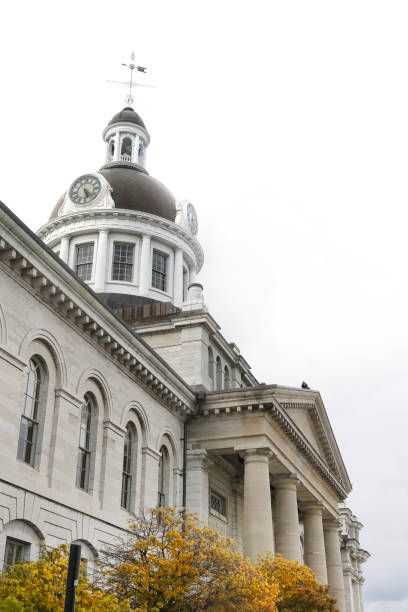 istock Kingston Ontario City Hall on White Sky 1317552831