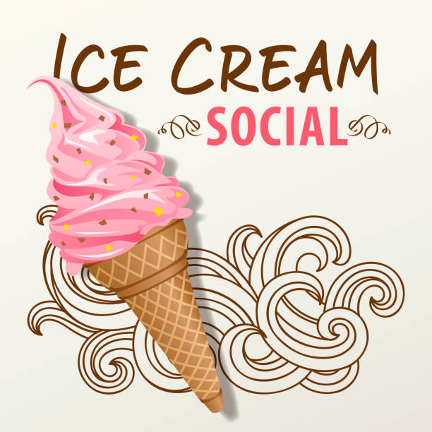 ilustrações de stock, clip art, desenhos animados e ícones de ice cream social - ice cream