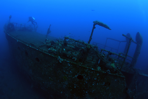 The famous Boga Shipwreck - underwater world of Tulamben, Bali, Indonesia.