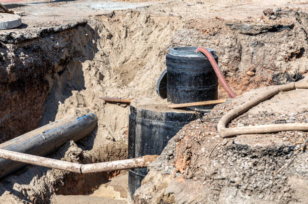 istock Replacement pipes of the heating main in summertime 1317556248