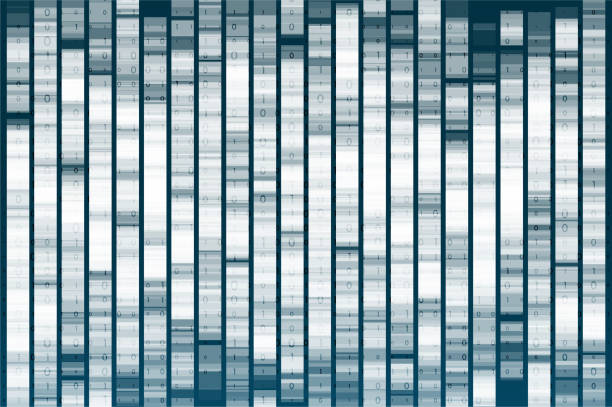 Big genomic data visualization Big genomic data visualization. DNA test, genom map. Graphic concept for your design human genome code stock illustrations