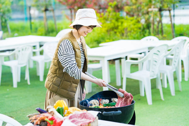 istock Woman baking ingredients on BBQ 1317561364