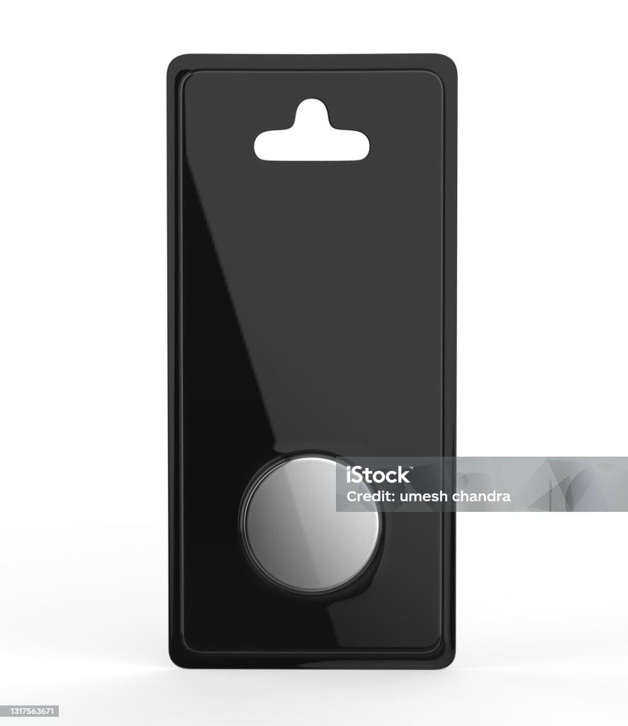 Button Cell Packaging Button Cell Hang Tab Blister Packaging Blank Template Stock Photo ...