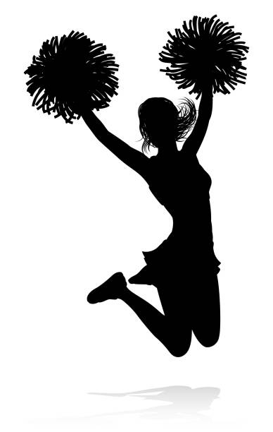 sylwetka cheerleaderki - cheerleader stock illustrations