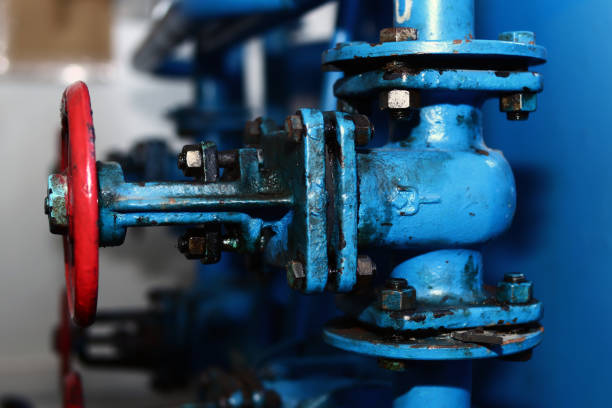 istock Industrial gas or water pipe gate valves 1317582327