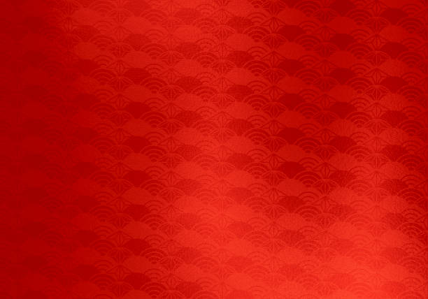 istock Red background of Japanese paper 1317587901