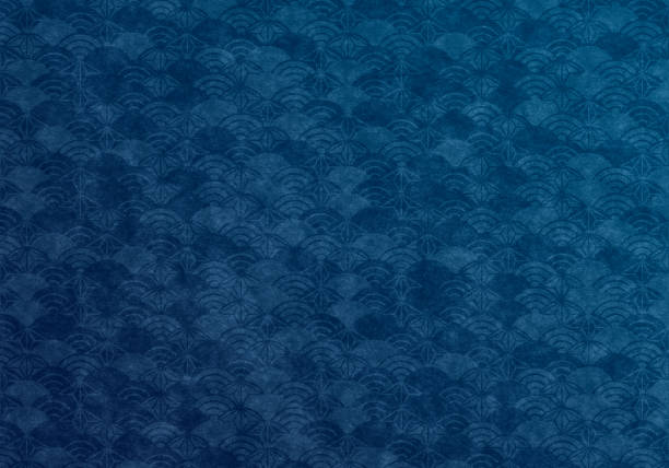 istock Blue background of Japanese paper 1317587903